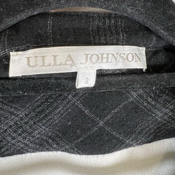 Ulla Johnson Women’s Size 2 Plaid‎ Popover Top Ruched Silk Back  Designer - Picture 4 of 7